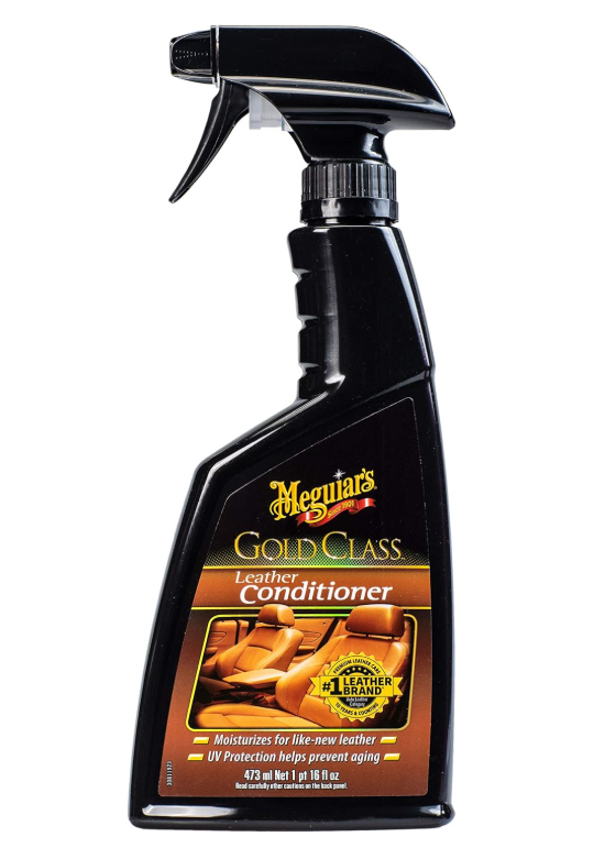 Botella de acondicionador para cuero Meguiar's Gold Class, 473 ml. Protector UV para piel nueva.